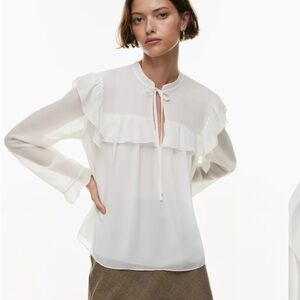 Aritzia Wilfred Free Botanica Blouse Light Birch